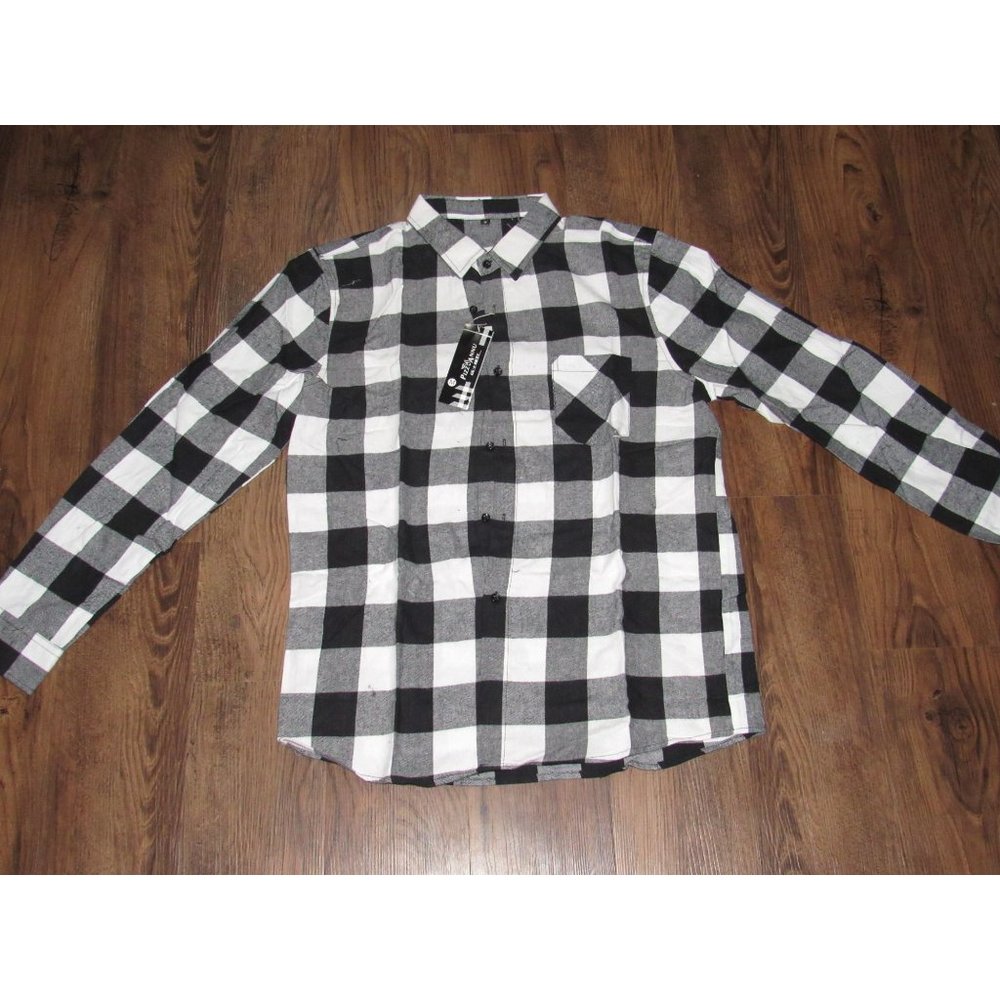 Pizz Annu Men's Casual Men's Long Sleeve Plaid Button Up: Medium